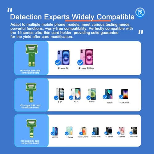 Jeu de Test Support Carte SIM Jcid V1S Pro V1Se Apple iPhone 5-16 Carte SIM et TF Android