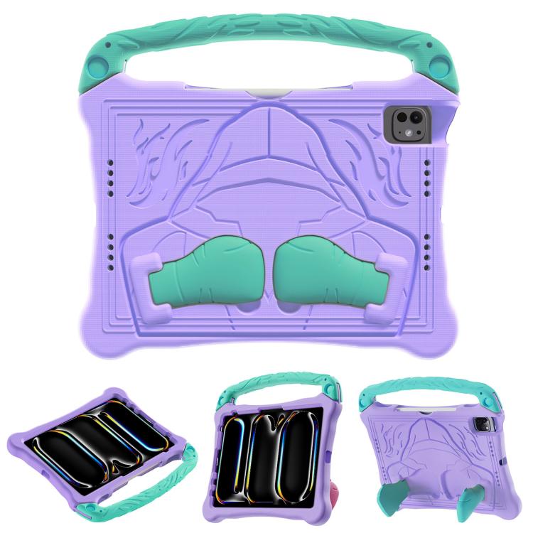 Funda Eva a Prueba de Golpes para iPad Pro 11 (2024) con Soporte y Correa (Morado Menta)