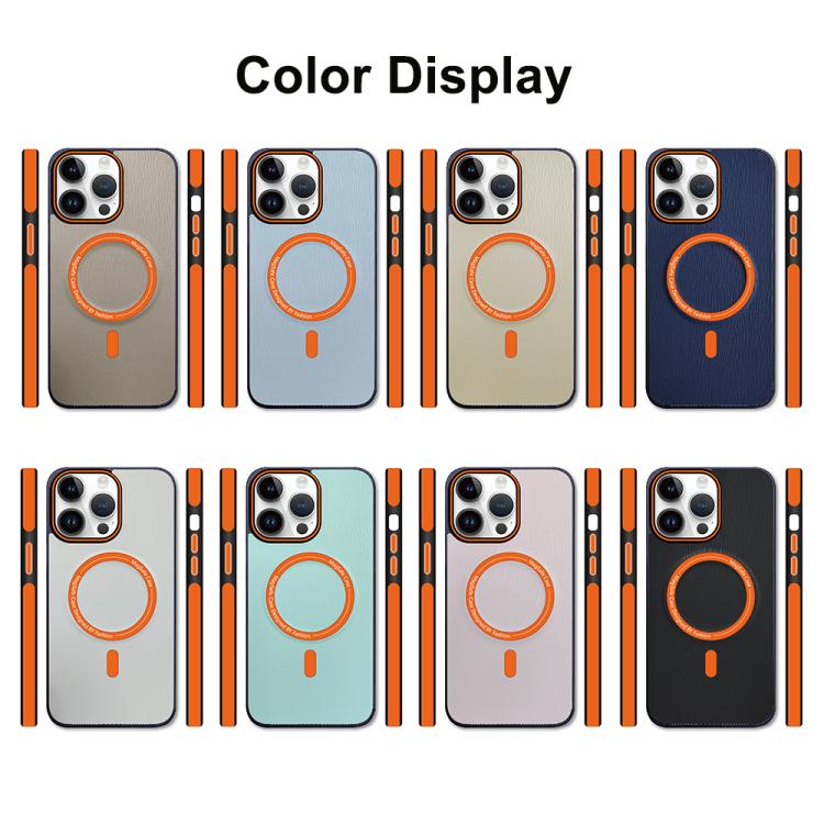Funda para Teléfono Apple iPhone 12 Pro Max Textura Madera Imitación Magsafe (Azul Cielo)
