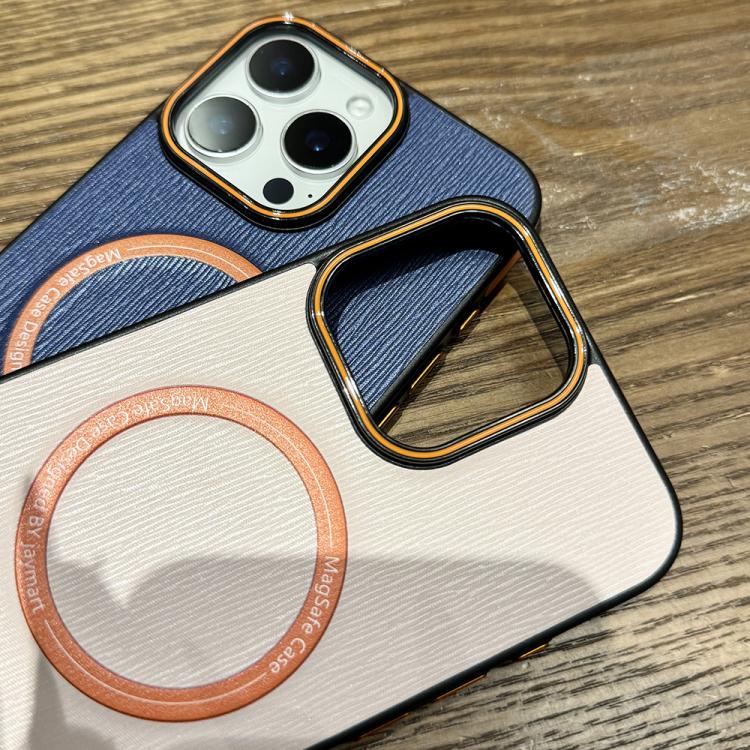 Funda para Teléfono Apple iPhone 12 Pro Max Textura Madera Imitación Magsafe (Azul Cielo)