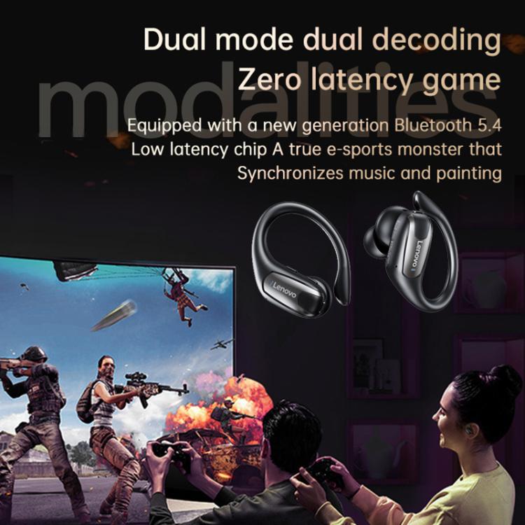 Auriculares inalámbricos Lenovo Ea305 Bluetooth pantalla digital montados en la oreja (Blanco Roca)