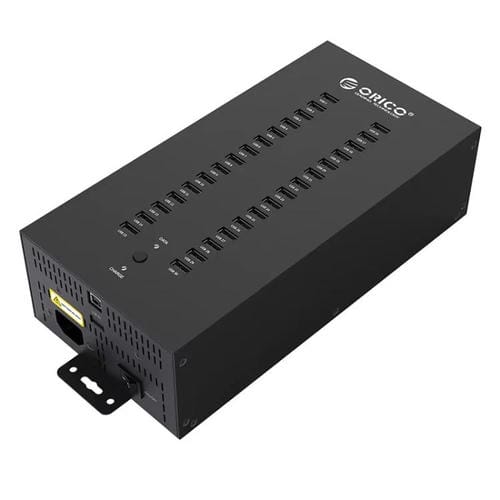 Concentrador USB 2.0 Orico Ih30P 30 Puertos Grado Industrial Enchufe Australiano (Negro)