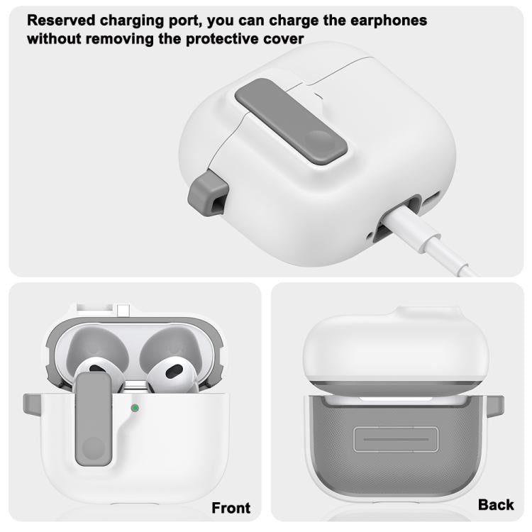 Funda Protectora para Auriculares Bluetooth Airpods Pro Bloqueo Automático (Azul Marino)