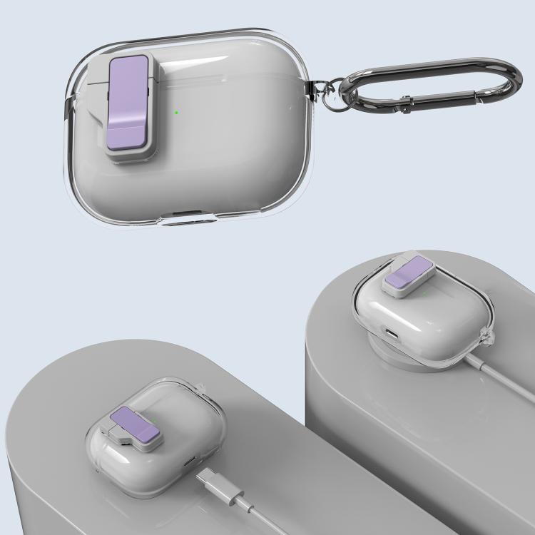 Estuche para Auriculares Inalámbricos Airpods Pro Ice Crystals con Interruptor Magnético (Azul Transparente)
