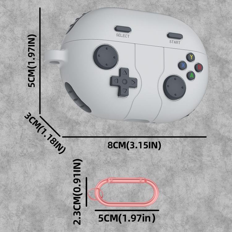 Funda de Silicona para Auriculares Huawei Freebuds Pro 2 Estilo Consola de Juegos Retro (Gris Claro)