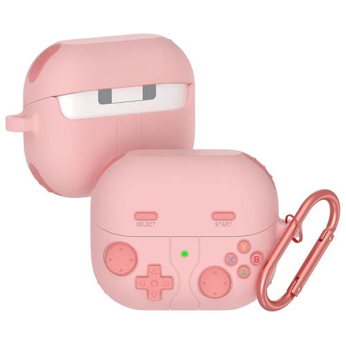 Estuche de Silicona para Auriculares Samsung Galaxy Buds3 y Buds3 Pro Estilo Consola Retro (Rosa)