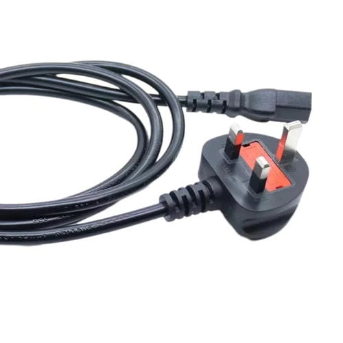 Cable de Alimentación para Ordenador con Enchufe Británico de 3 Pines, 1,8 Metros (Negro)