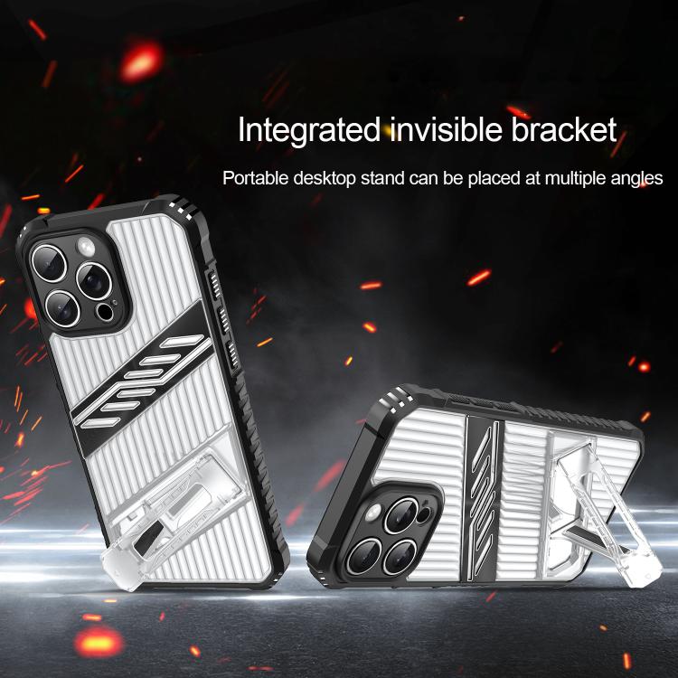 Funda híbrida TPU para iPhone 12 Pro Max con soporte para PC (Gris y Negro)