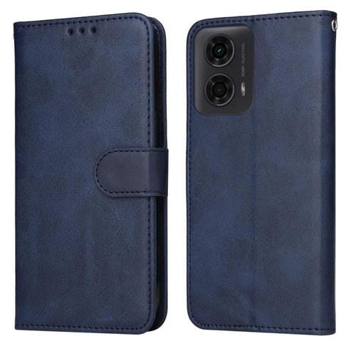 Funda Piel Sintética con Tapa para Motorola Moto G04/G04S/G24/E14 (Azul)