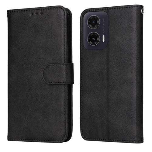 Funda de Piel Sintética con Tapa para Motorola Moto G35 (Negra)