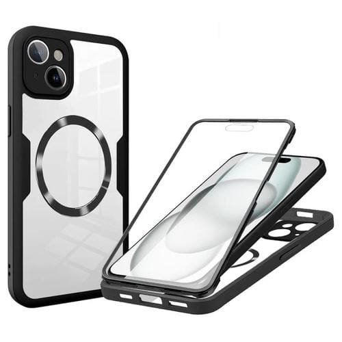 Funda para Teléfono Magsafe iPhone 15 Plus Textura de Cd (Negra)