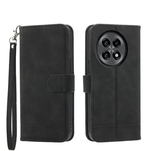 Funda híbrida de Cuero Pu y TPU Dierfeng Dream Line para OnePlus 13R / Ace 5 / Ace 5 Pro (Negra)