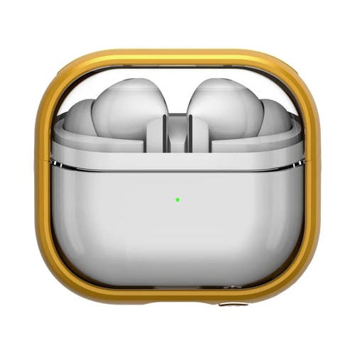 Funda híbrida TPU y PC con soporte para Samsung Galaxy Buds 3/3 Pro (Amarilla)