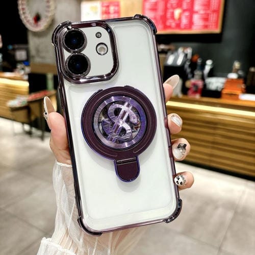 Funda para Teléfono iPhone 12 Space con Soporte Magsafe y Película para Lente (Morado)