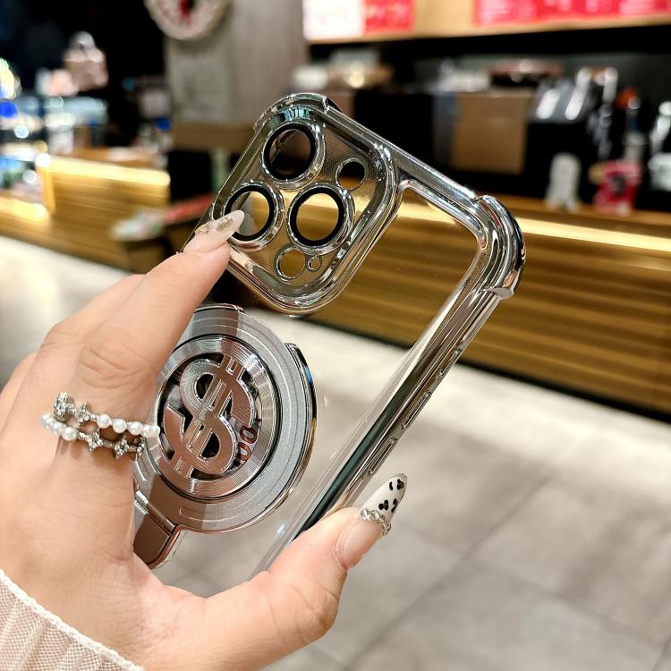Estuche para Teléfono con Soporte Magsafe para iPhone 11 con Película para Lente (Dorado)