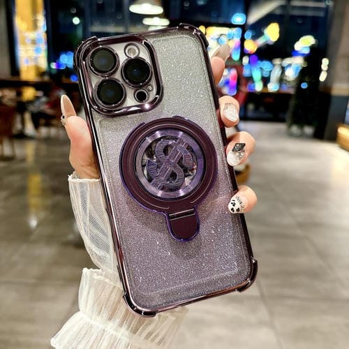 Funda para Teléfono con Soporte Magsafe y Película para Lente iPhone 13 Pro Max (Morado)