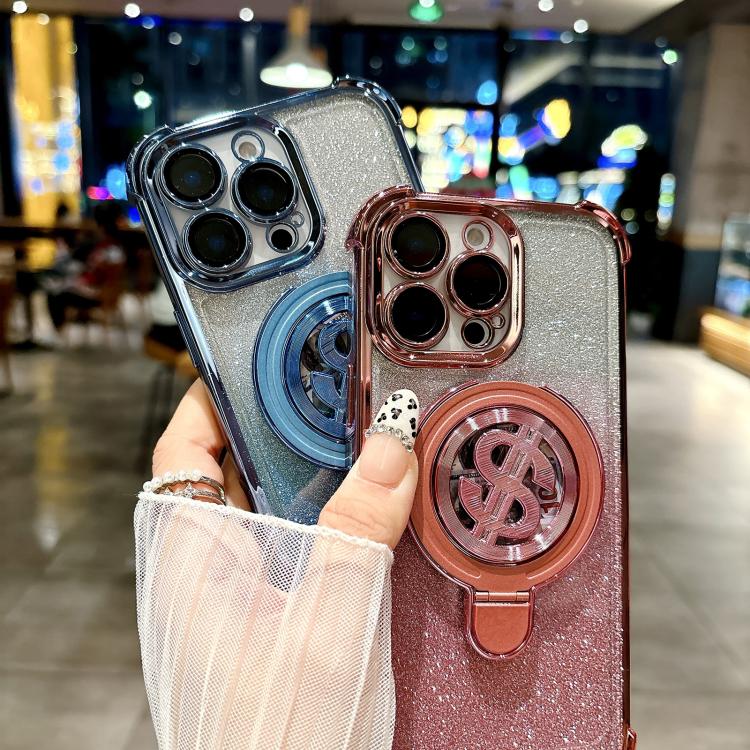 Funda para Teléfono con Soporte Magsafe y Película para Lente iPhone 14 (Dorada)