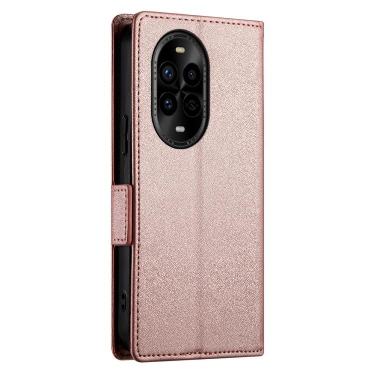 Funda de Cuero Esmerilado con Hebilla Lateral Magnética para Huawei Nova 13 Pro (Oro Rosa)