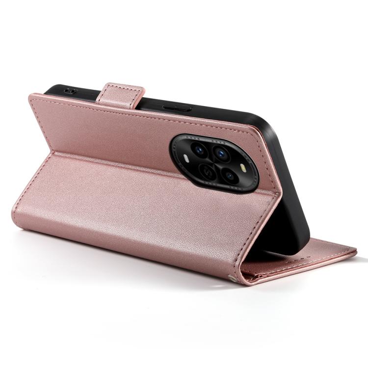 Funda de Cuero Esmerilado con Hebilla Lateral Magnética para Huawei Nova 13 Pro (Oro Rosa)