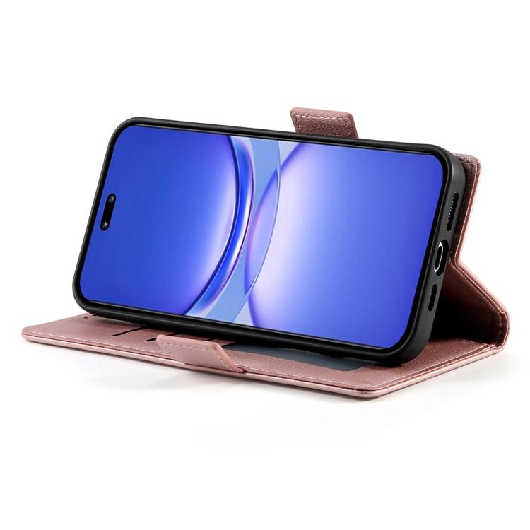 Funda de Cuero Esmerilado con Hebilla Lateral Magnética para Huawei Nova 13 Pro (Oro Rosa)