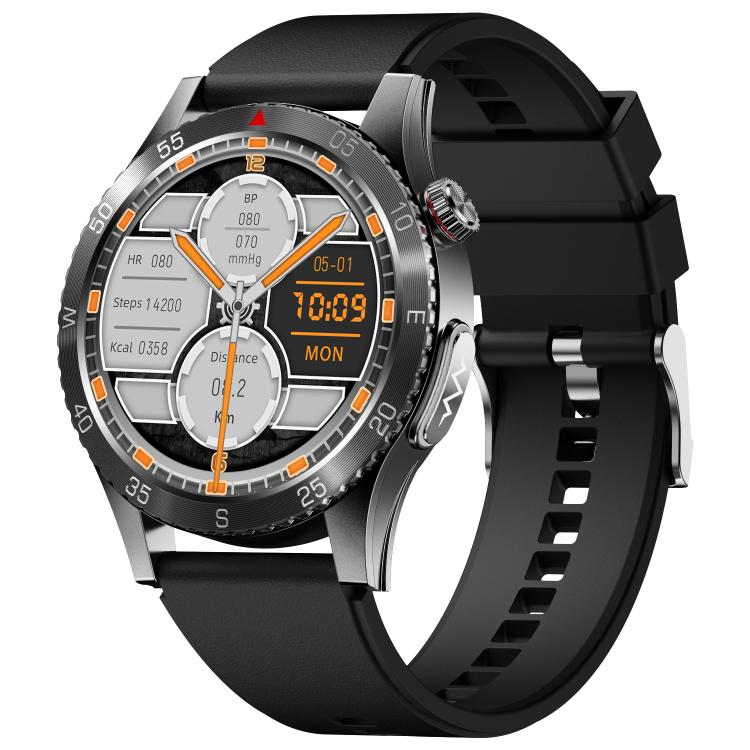 Reloj Inteligente H9 con Correa de Silicona, Pantalla 1,43 Pulgadas, ECG, Llamadas Bluetooth y Asistente de Voz (Negro)