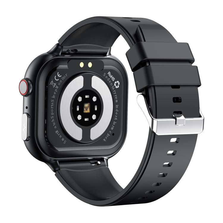 Reloj Inteligente Tk17 con Correa de Silicona y Pantalla Horizontal 1,91" Compatible con ECG (Negro)
