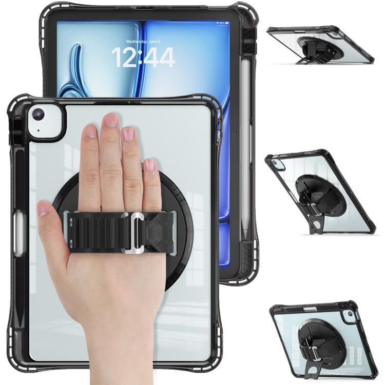 Funda Híbrida TPU para iPad Air 13 (2024/2025) Soporte Giratorio Agarre (Negro)