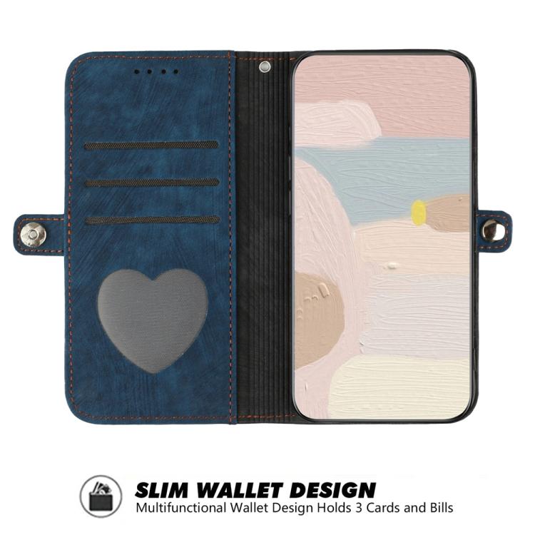 Funda de Cuero para Itel S25 Ultra con Correa de Mano y Hebilla Lateral Doble Plegable (Azul Real)