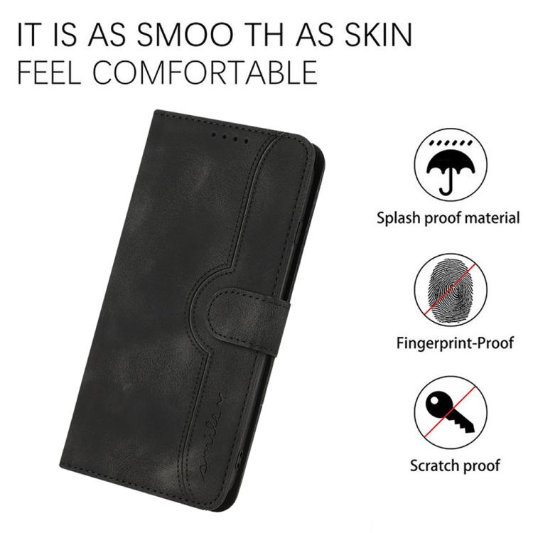 Funda Piel Sintética Itel A48 Diseño Corazón (Negra) para Teléfono