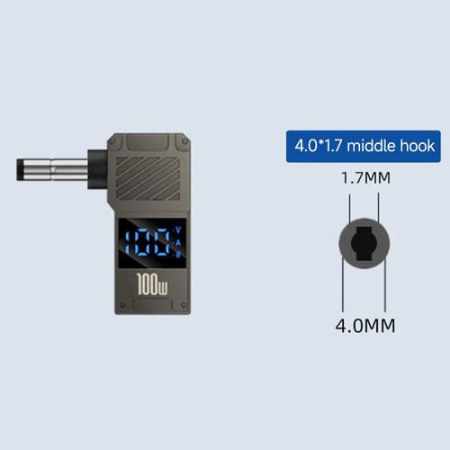 Adaptador de Pantalla Digital Tipo C a CC 4,0 x 1,7 mm para Carga de Computadora 100 W