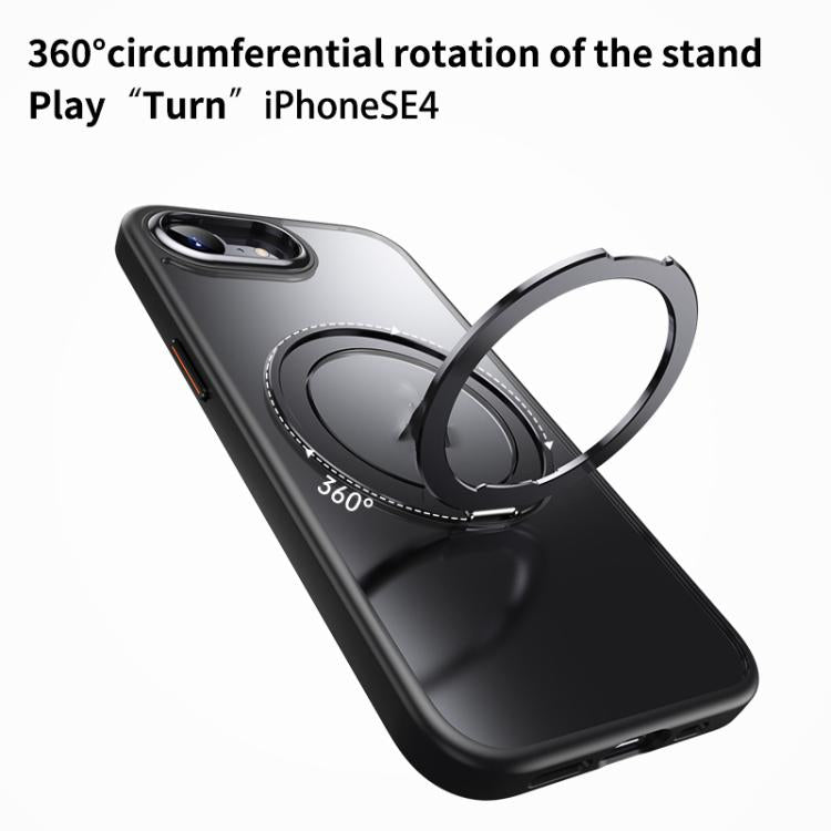 Funda para Teléfono Magsafe iPhone 16E Soporte Magnético 360 Grados (Plateada)