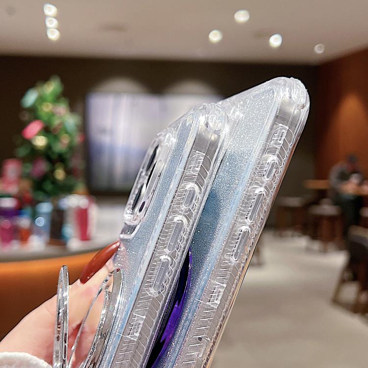 Funda para Teléfono Magsafe iPhone 11 con Soporte Espejo y Purpurina (Morado)