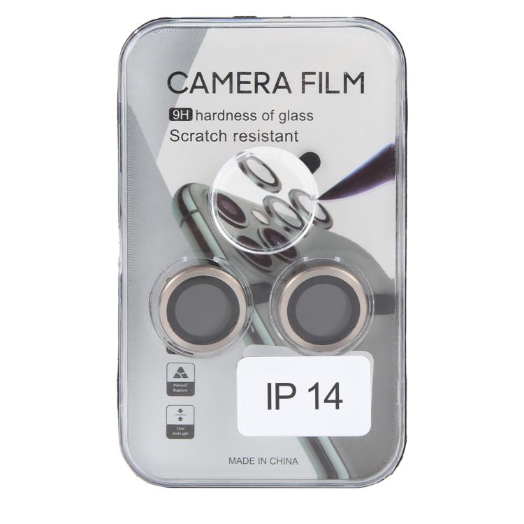 Cubierta de Cámara Trasera Película de Lente de Vidrio Templado 9H para iPhone 15 Plus 15 14 Plus 14 (Plateada)