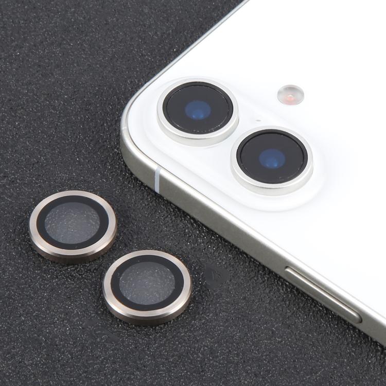 Cubierta de Cámara Trasera Película de Lente de Vidrio Templado 9H para iPhone 15 Plus 15 14 Plus 14 (Plateada)