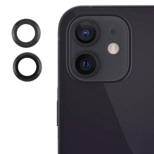 Película de Lente de Vidrio Templado 9H para Cubierta Cámara Trasera iPhone 12 (Negro)