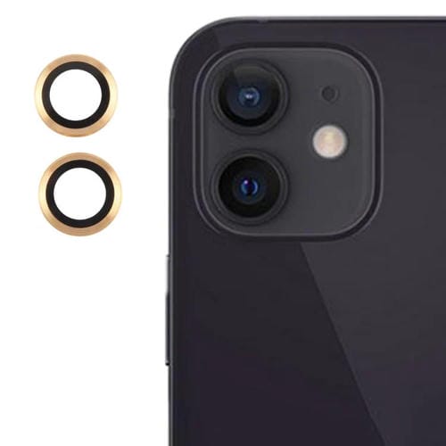 Película de Lente de Vidrio Templado 9H para Cubierta de Cámara Trasera iPhone 12 (Dorado)