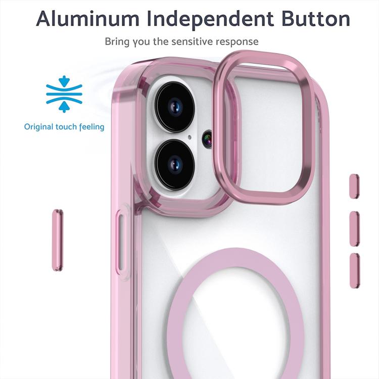 For iPhone 16 MagSafe Magnetic Clear Phone Case(Blue)