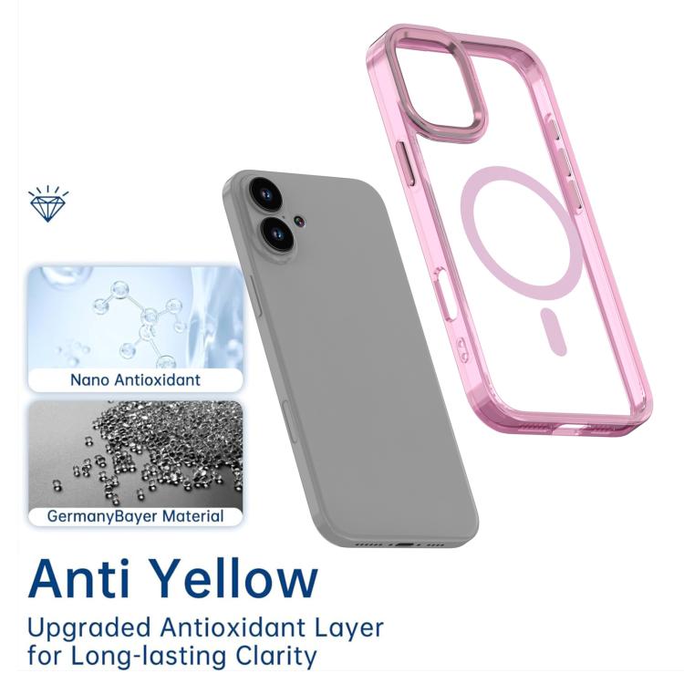 For iPhone 16 MagSafe Magnetic Clear Phone Case(Purple)