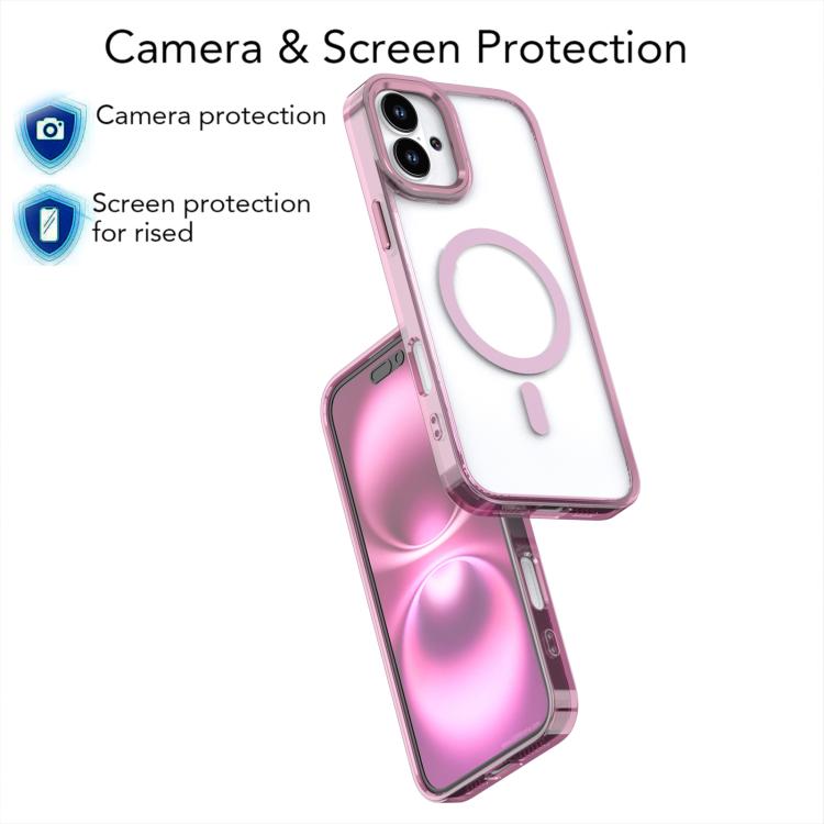 For iPhone 16 MagSafe Magnetic Clear Phone Case(Purple)