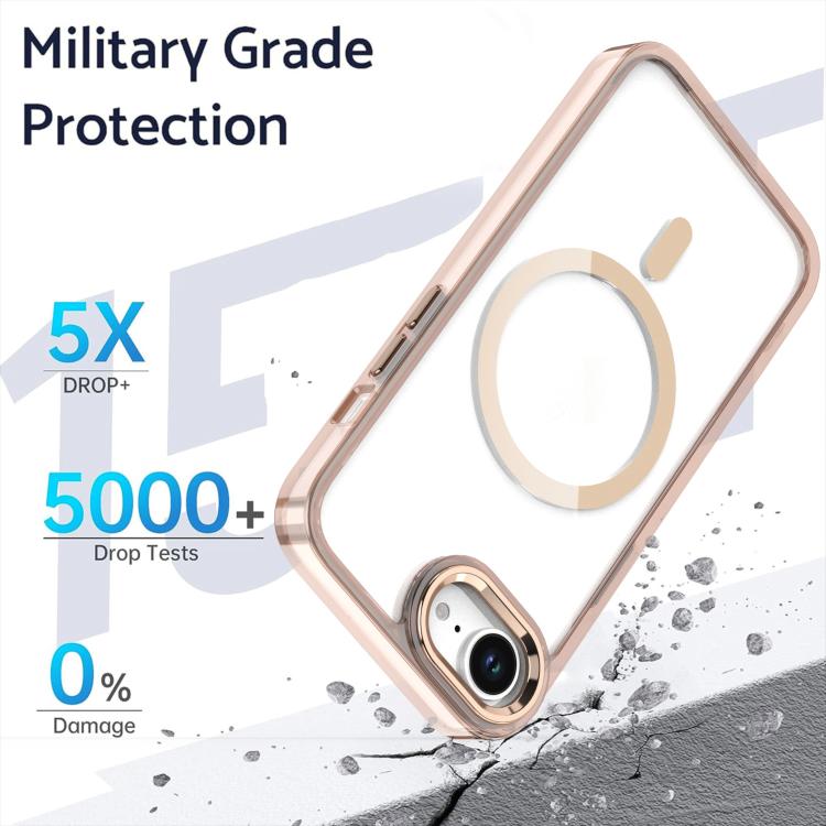 For iPhone 16e MagSafe Magnetic Clear Phone Case(Blue)