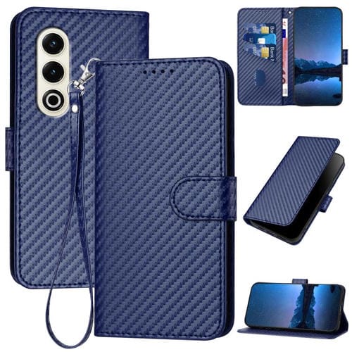 Funda de Cuero con Hebilla de Fibra de Carbono para Itel S25 Yx0070 con Cordón (Azul Real)