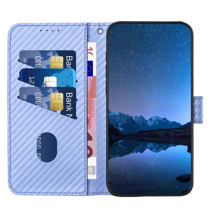 Funda de Cuero con Hebilla de Fibra de Carbono para Itel S25 Ultra Yx0070 con Cordón (Morado Claro)