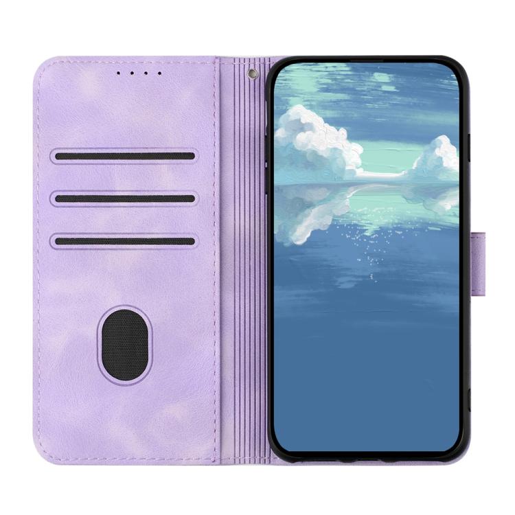 Funda Piel Sintética Itel A48 Diseño Líneas (Morado Claro)