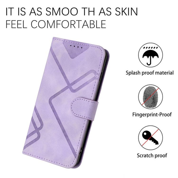 Funda Piel Sintética Itel A48 Diseño Líneas (Morado Claro)