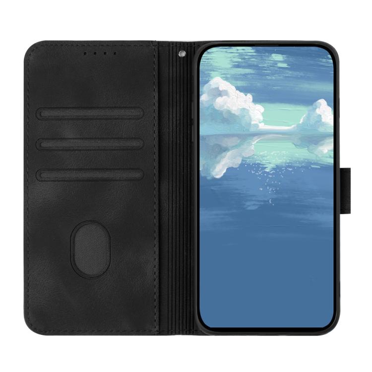 Funda de Cuero Itel A80 Diseño de Líneas Tacto Suave (Negra)