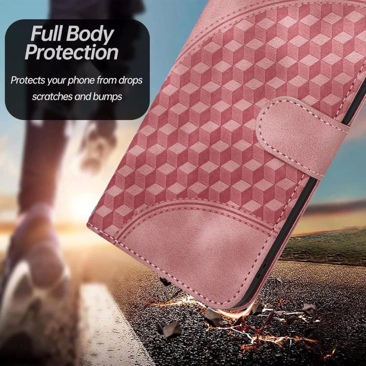 Funda de Cuero con Relieve de Cabeza de Elefante para Teléfono Itel A48 con Cordón (Rosa)
