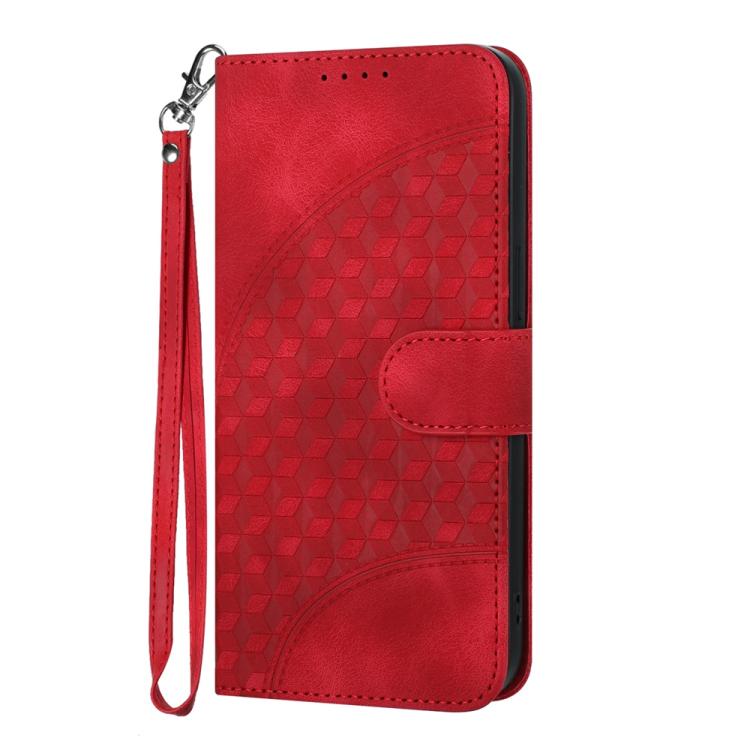 Funda de Cuero con Relieve de Cabeza de Elefante para Itel A50 con Cordón (Rojo)