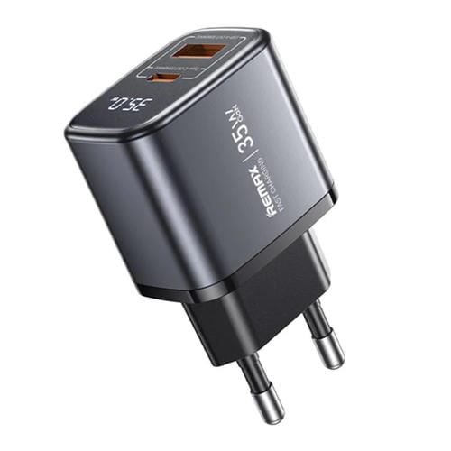 Cargador rápido Remax U2-Ac Pantalla digital Gan Tipo C y Usb 35 W (UE)