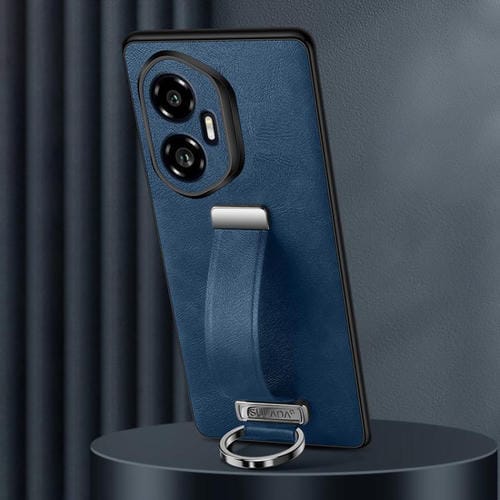 Funda para Teléfono Honor 300 Textura Cuero Híbrido PC Sulada a Prueba de Golpes (Azul)