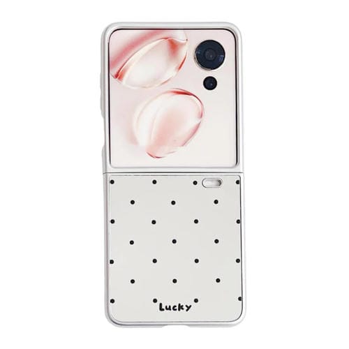 Funda Plegable para Honor Magic V con Espejo Abatible y Lunares para PC (Negra)